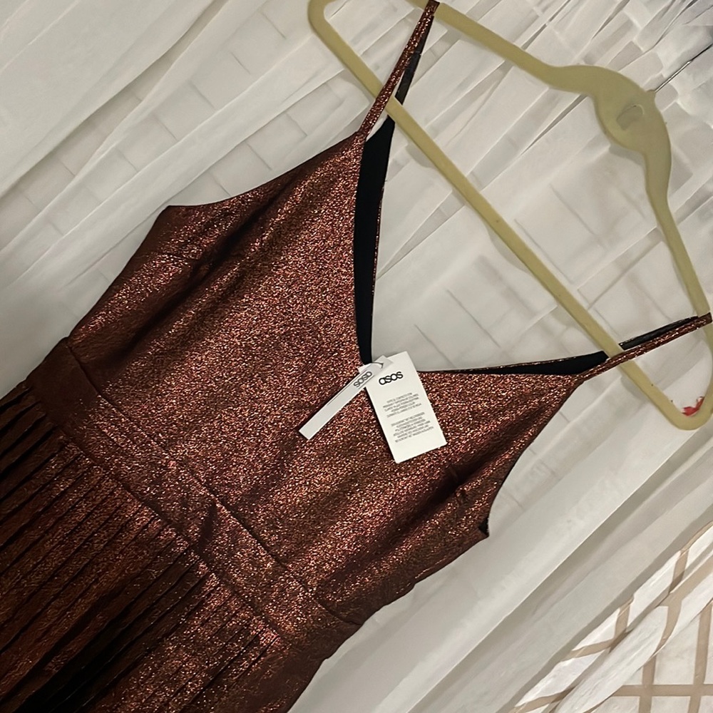 ASOS bronze midi dress
